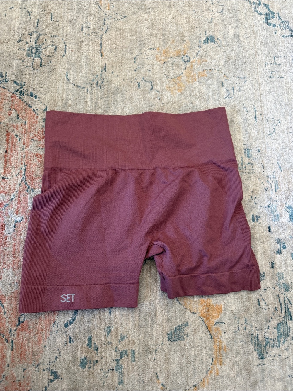 SET Active High-Waist Bike Shorts in Burgundy